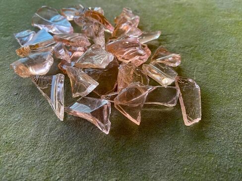 Recycled Antique Pink Depression Glass Sterling Silver Post Earrings in Saudi Arabia