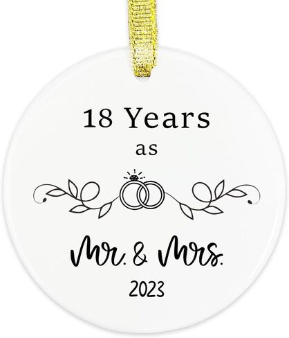 4th Anniversary Ornament 2023, 4 Years As Mr. & Mrs. Romantic Gifts for Him Her, 4 Years Marriage Keepsake for Wife, Fourth Anniversary Marriage Presents for Wife or Husband Christmas Ornament in Saudi Arabia