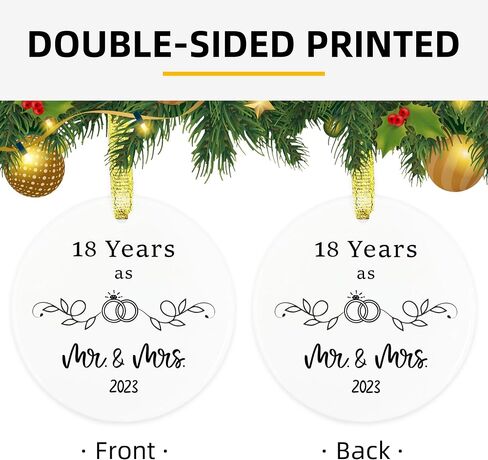 4th Anniversary Ornament 2023, 4 Years As Mr. & Mrs. Romantic Gifts for Him Her, 4 Years Marriage Keepsake for Wife, Fourth Anniversary Marriage Presents for Wife or Husband Christmas Ornament in Saudi Arabia