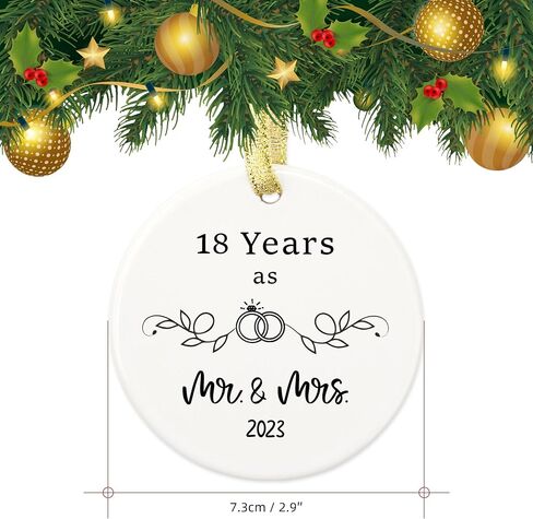 4th Anniversary Ornament 2023, 4 Years As Mr. & Mrs. Romantic Gifts for Him Her, 4 Years Marriage Keepsake for Wife, Fourth Anniversary Marriage Presents for Wife or Husband Christmas Ornament in Saudi Arabia