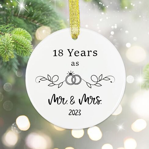 4th Anniversary Ornament 2023, 4 Years As Mr. & Mrs. Romantic Gifts for Him Her, 4 Years Marriage Keepsake for Wife, Fourth Anniversary Marriage Presents for Wife or Husband Christmas Ornament in Saudi Arabia