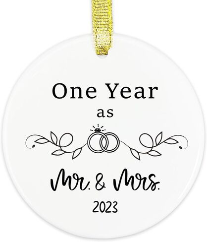 4th Anniversary Ornament 2023, 4 Years As Mr. & Mrs. Romantic Gifts for Him Her, 4 Years Marriage Keepsake for Wife, Fourth Anniversary Marriage Presents for Wife or Husband Christmas Ornament in Saudi Arabia