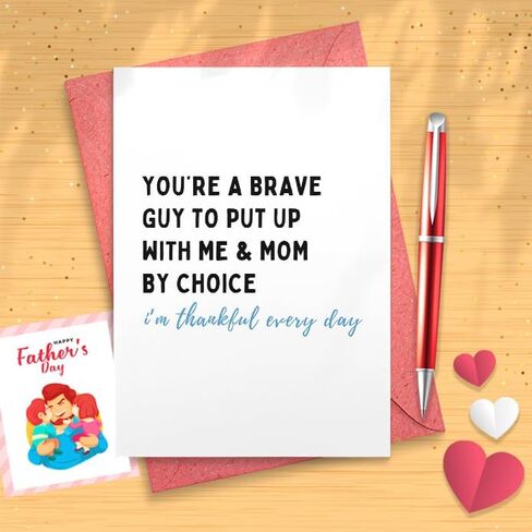 Funny Stepdad Father's Day Card, Father's Day Gift From Step Daughter, Bonus Dad Birthday Card, Stepdad Card, Bonus Dad [01861] in Saudi Arabia