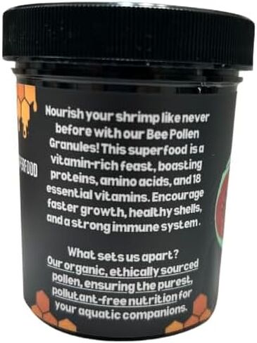 Shrimptastic Aquatics Bee Pollen Granules | Organic Superfood for Cherry Shrimp | Premium Aquarium Shrimp Food for Health & Growth | 2 oz Container in Saudi Arabia