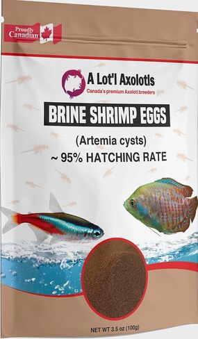 A Lot'l Axolotls - معدل فقس 95% بيض الجمبري الملحي AAA - كيس أرتيميا BBS - طعام السمك/المقلي - 100 جم / 3.5 أونصة in Saudi Arabia