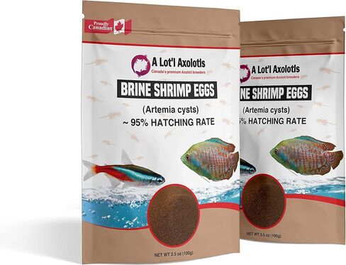 A Lot'l Axolotls - معدل فقس 95% بيض الجمبري الملحي AAA - كيس أرتيميا BBS - طعام السمك/المقلي - 100 جم / 3.5 أونصة in Saudi Arabia