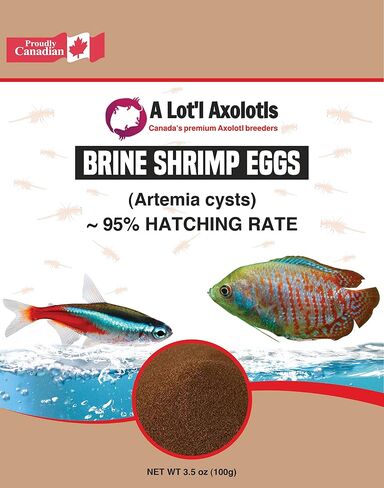 A Lot'l Axolotls - معدل فقس 95% بيض الجمبري الملحي AAA - كيس أرتيميا BBS - طعام السمك/المقلي - 100 جم / 3.5 أونصة in Saudi Arabia