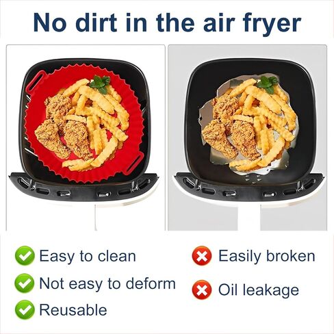 4 قطع بطانات سيليكون للمقلاة الهوائية، سلة مقلاة هوائية صالحة للطعام مقاس 8.5 بوصة لاستبدال البطانة الورقية، ملحقات بطانات مقلاة هوائية من السيليكون غير لاصقة وقابلة لإعادة الاستخدام، أوعية صينية الخبز من السيليكون، مستديرة in Kuwait