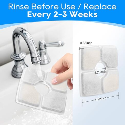 15 Pack Cat Water Fountain Filter, 10 Pack Cat Fountain Filter Replacement & 5 Pack Replacement Pre-Filter Sponges Fit for 84oz/2.5L Automatic Cat Pet Dog Water Fountain, White in Saudi Arabia
