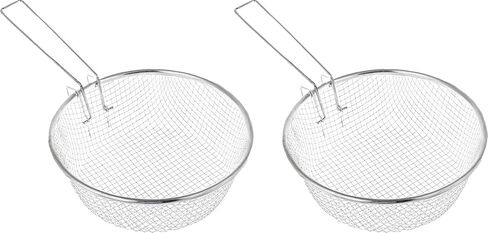 Deep Wire Basket for Cooking - Pack of 2 - Deep Fryer Strainer - Commercial Stainless Steel - 11" Inches Fry Baskets With Handle in Saudi Arabia