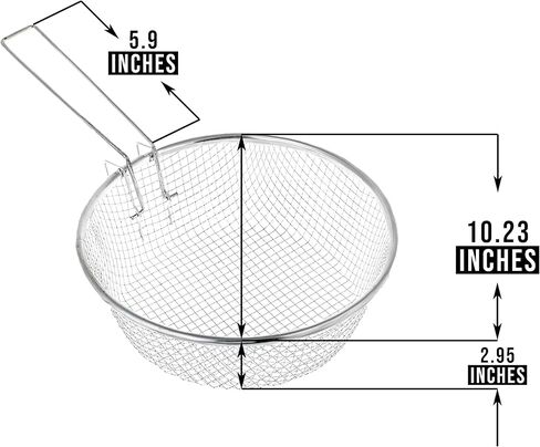 Deep Wire Basket for Cooking - Pack of 2 - Deep Fryer Strainer - Commercial Stainless Steel - 11" Inches Fry Baskets With Handle in Saudi Arabia