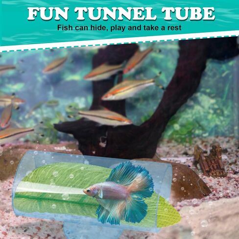 Betta Fish Acrylic Tube Tunnel, Clear Fish Toys Hole for Betta Fish Hide Cave Tank Accessories Observation Decoration (Clear) in Saudi Arabia