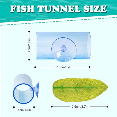 Betta Fish Acrylic Tube Tunnel, Clear Fish Toys Hole for Betta Fish Hide Cave Tank Accessories Observation Decoration (Clear) in Saudi Arabia