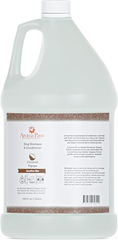 Dog Shampoo – Cleansing Wash, Conditioning, Moisturizing – Healthy Ingredients – Aromatic Grooming Puppy Shampoo – Tearless Cleaner, Coconut Papaya, 1 Gallon in Saudi Arabia