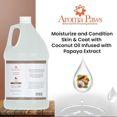 Dog Shampoo – Cleansing Wash, Conditioning, Moisturizing – Healthy Ingredients – Aromatic Grooming Puppy Shampoo – Tearless Cleaner, Coconut Papaya, 1 Gallon in Saudi Arabia