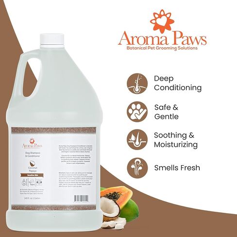Dog Shampoo – Cleansing Wash, Conditioning, Moisturizing – Healthy Ingredients – Aromatic Grooming Puppy Shampoo – Tearless Cleaner, Coconut Papaya, 1 Gallon in Saudi Arabia