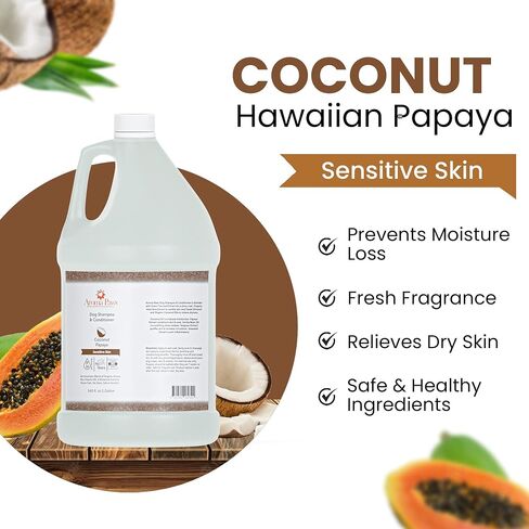 Dog Shampoo – Cleansing Wash, Conditioning, Moisturizing – Healthy Ingredients – Aromatic Grooming Puppy Shampoo – Tearless Cleaner, Coconut Papaya, 1 Gallon in Saudi Arabia