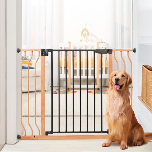 بوابة أطفال سهلة الخطوة 29.5-43.7 بوصة: بوابة أطفال آمنة للمشي على نطاق واسع للغاية للسلالم، بوابة كلب مثبتة بالضغط للمداخل، بوابة حيوانات أليفة طويلة الغلق تلقائيًا للمنزل مع باب كبير وقفل مزدوج آمن in Kuwait