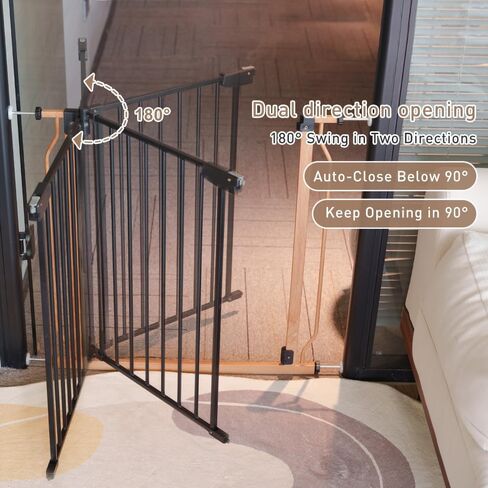 بوابة أطفال سهلة الخطوة 29.5-43.7 بوصة: بوابة أطفال آمنة للمشي على نطاق واسع للغاية للسلالم، بوابة كلب مثبتة بالضغط للمداخل، بوابة حيوانات أليفة طويلة الغلق تلقائيًا للمنزل مع باب كبير وقفل مزدوج آمن in Kuwait