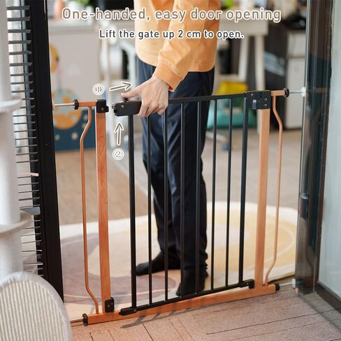 بوابة أطفال سهلة الخطوة 29.5-43.7 بوصة: بوابة أطفال آمنة للمشي على نطاق واسع للغاية للسلالم، بوابة كلب مثبتة بالضغط للمداخل، بوابة حيوانات أليفة طويلة الغلق تلقائيًا للمنزل مع باب كبير وقفل مزدوج آمن in Kuwait