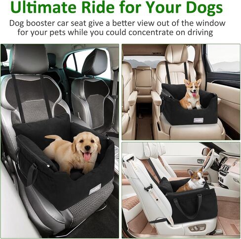 Dog Car Seats for Small Dogs,Suede Velvet Dog Booster Car Seat,Small Dog Car Seat for Travel with Handle,Dog Car Travel Carrier Bed with Detachable Sides Cushion& Storage Pockets Under 25lbs in Saudi Arabia