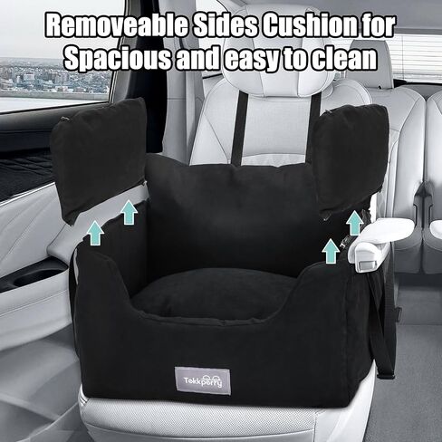 Dog Car Seats for Small Dogs,Suede Velvet Dog Booster Car Seat,Small Dog Car Seat for Travel with Handle,Dog Car Travel Carrier Bed with Detachable Sides Cushion& Storage Pockets Under 25lbs in Saudi Arabia