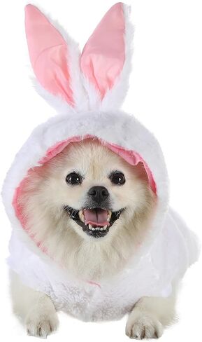 أزياء Mogoko المضحكة للكلاب والقطط والأرنب، فستان تنكرية لعيد الهالوين للحيوانات الأليفة، زي أرنب كبير للحيوانات الأليفة، غطاء رأس من الصوف للحيوانات ملابس دافئة (مقاس XL) in Kuwait