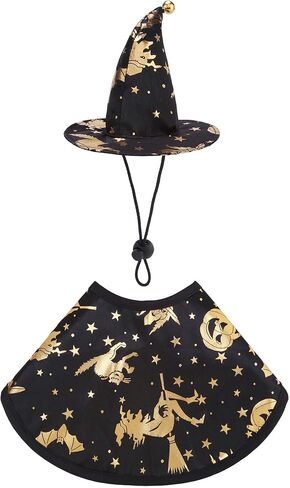 أزياء موغوكو للهالوين للكلاب الساحرة، سترات تنكرية للحيوانات الأليفة في الهالوين، زي قطة رائعتين، عباءة من الصوف على شكل حيوانات، ملابس دافئة للجرو والكلاب الصغيرة والقطط in Kuwait