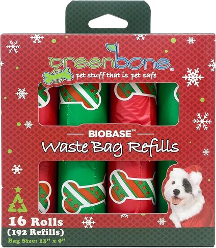 Biobase Christmas-Themed Pet Waste Bag Refills: 16 Rolls - 192 Refills in Saudi Arabia