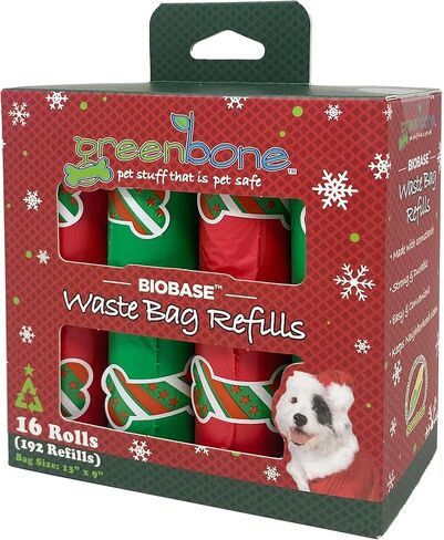 Biobase Christmas-Themed Pet Waste Bag Refills: 16 Rolls - 192 Refills in Saudi Arabia