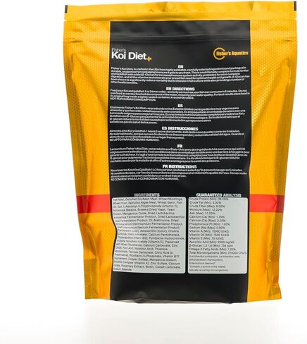 Fisher's Aquatics Koi Fish Food 2.0 lb - Koi Diet Medium 3/16" Floating Pellets Fish Food for Ponds, Koi Food Fall Spring Summer Winter Goldfish Food in Saudi Arabia