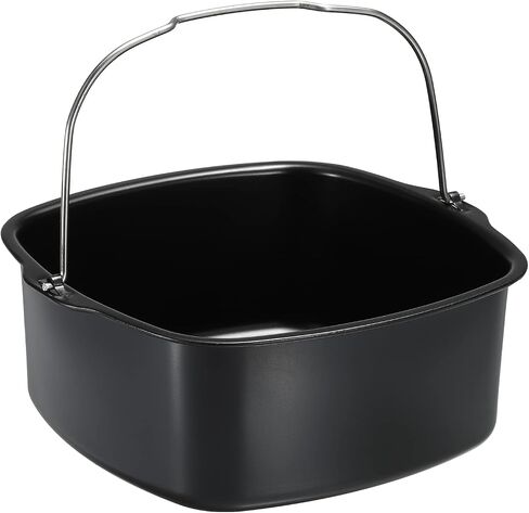 MECCANIXITY Baking Pan Universal Air Fryer Accessory Nonstick Coating 7"x6"x3" Stainless Steel for Pressure Cookers, Air Fryers Ovens Black in Saudi Arabia