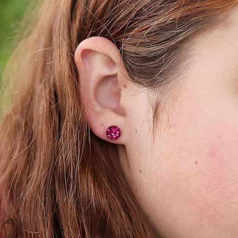 Titanium Post Earrings Hypoallergenic 8mm Druzy (Black AB) in Saudi Arabia