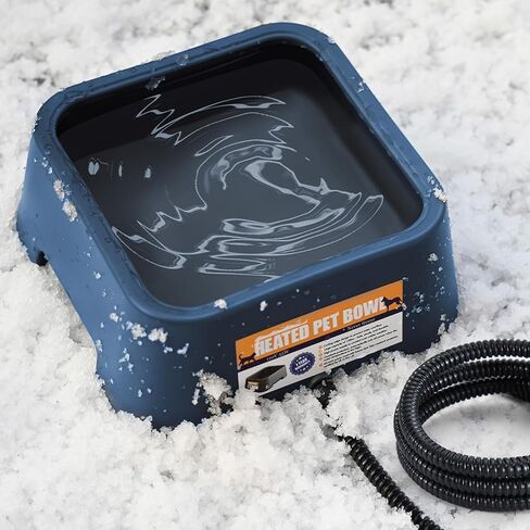 120OZ Heated Water Bowl for Dogs, Outdoor Heated Dog Bowl, Heated Pet Bowl for Cat Chicken Rabbits, Thermal-Bowl Blue with Chew Resistant Power Cord, 38Watts Waterer Keep Your Pets Hydrated in Winter in Saudi Arabia