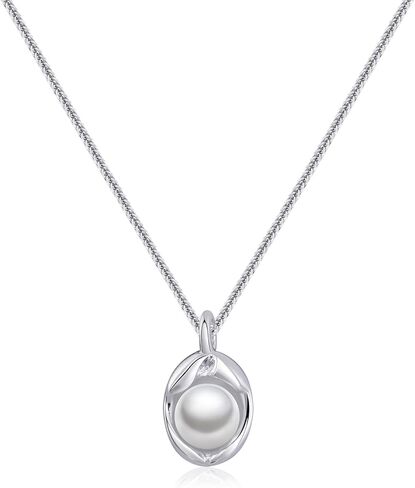 Silver Pearl Necklace Single Pearl Choker Necklace for Women Trendy Dainty Pendant Necklace Pearl Jewelry for Gift in Saudi Arabia