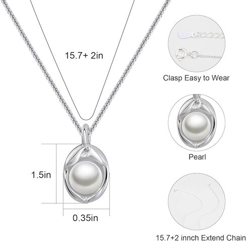 Silver Pearl Necklace Single Pearl Choker Necklace for Women Trendy Dainty Pendant Necklace Pearl Jewelry for Gift in Saudi Arabia
