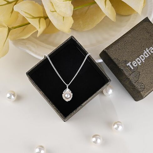 Silver Pearl Necklace Single Pearl Choker Necklace for Women Trendy Dainty Pendant Necklace Pearl Jewelry for Gift in Saudi Arabia