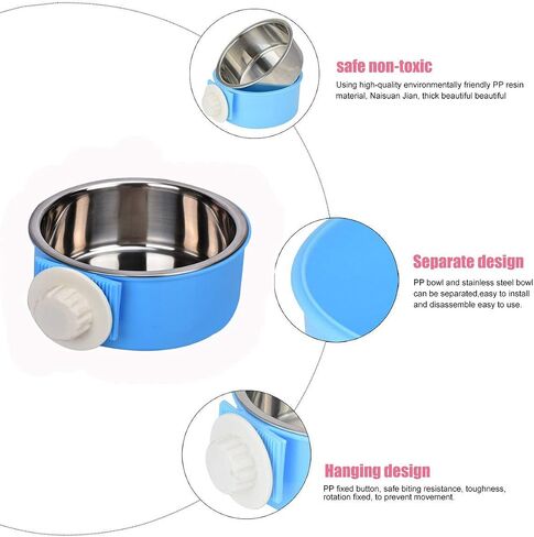 Cage Feeder Bowl for Small Pet, Food Water Feeder Bowl Dish with Bolt Holder for Pet Dog Cat Bird in Saudi Arabia