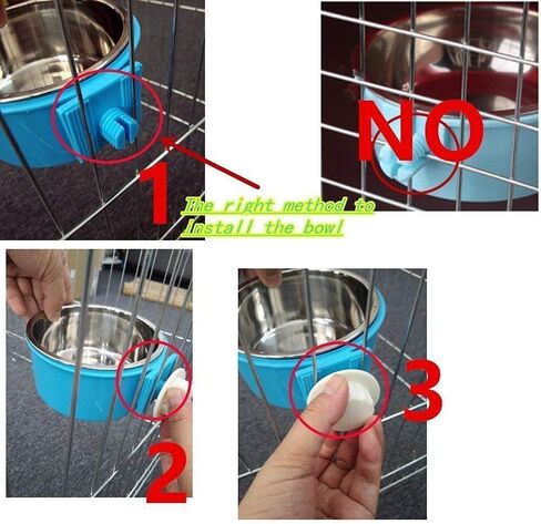 Cage Feeder Bowl for Small Pet, Food Water Feeder Bowl Dish with Bolt Holder for Pet Dog Cat Bird in Saudi Arabia