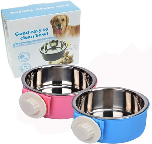 Cage Feeder Bowl for Small Pet, Food Water Feeder Bowl Dish with Bolt Holder for Pet Dog Cat Bird in Saudi Arabia