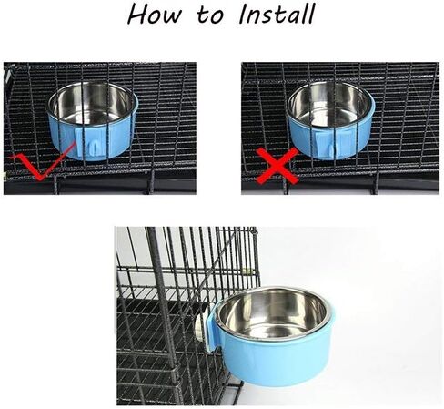 Cage Feeder Bowl for Small Pet, Food Water Feeder Bowl Dish with Bolt Holder for Pet Dog Cat Bird in Saudi Arabia