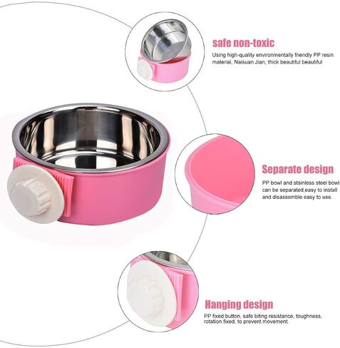 Cage Feeder Bowl for Small Pet, Food Water Feeder Bowl Dish with Bolt Holder for Pet Dog Cat Bird in Saudi Arabia