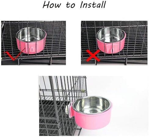 Cage Feeder Bowl for Small Pet, Food Water Feeder Bowl Dish with Bolt Holder for Pet Dog Cat Bird in Saudi Arabia