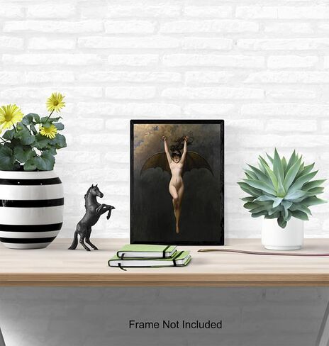 Gothic Wall Decor for Women 11x14 - Creepy Bat Wall Art for Wicca, Wiccan, Gypsy - Goth Witch Decorations, Witchy Gifts for Women - Paganism, Celtic, Medieval Art for Girl, Woman - Replica Painting in Saudi Arabia