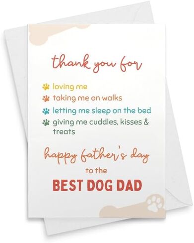 Dog Dad Card, Best Dog Dad, Pet Father's Day Card, Fur Dad Card, Pawther's Day Card, Pawther's Day Gift, Card from Dog, Fathers Day card [00899] in Saudi Arabia