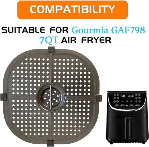 لوحة شواء مقلاة هوائية مربعة 7QT لمقالي جورميا GAF798/GAF716/GAF778، مقلاة هوائية ممتازة بطبقة مزدوجة غير لاصقة، صينية شواء صينية شواء رف رف لمقلاة جورميا الهوائية in Kuwait