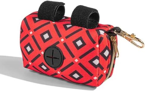 Dog Poop Bag Holder for Leash - Bag Dispenser Pouch with Clip- On, Pet Waste Bag Holder. (Red) in Saudi Arabia