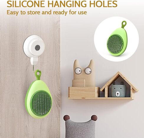 Cat Brush for Shedding,Self Cleaning Cat Brushes for Short Long Haired Cats Pet Grooming Brush,Easily Removes Mats, Tangles, and Loose Fur,Hair Slicker Brush for Pet Massage (Green) in Kuwait