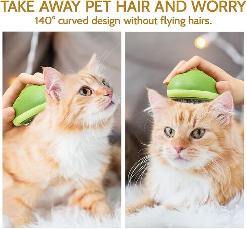 Cat Brush for Shedding,Self Cleaning Cat Brushes for Short Long Haired Cats Pet Grooming Brush,Easily Removes Mats, Tangles, and Loose Fur,Hair Slicker Brush for Pet Massage (Green) in Kuwait