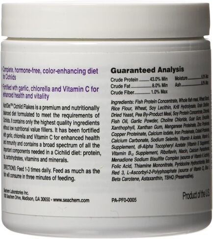 Seachem NutriDiet Cichlid Fish Flakes - Probiotic Formula with GarlicGuard 30g/1oz in Saudi Arabia